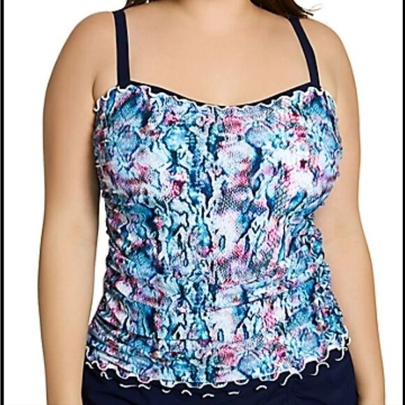 Profile by Gottex Snake Charm Multi Underwire D-E Cup Tankini Top Size 3… - Picture 12 of 16